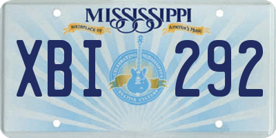 MS license plate XBI292