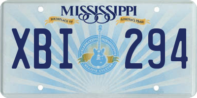 MS license plate XBI294