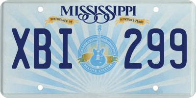 MS license plate XBI299