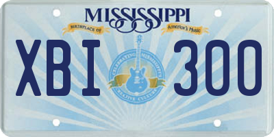 MS license plate XBI300