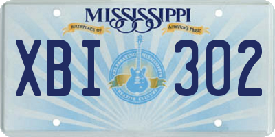 MS license plate XBI302