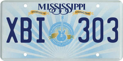 MS license plate XBI303