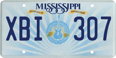 MS license plate XBI307