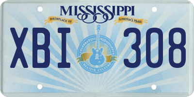 MS license plate XBI308