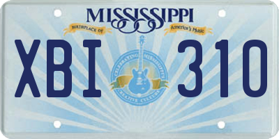 MS license plate XBI310