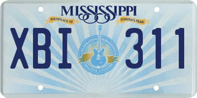 MS license plate XBI311