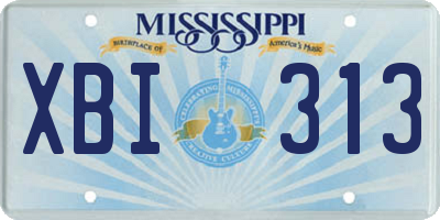 MS license plate XBI313