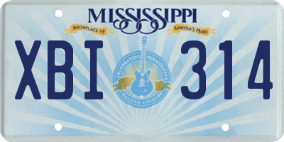 MS license plate XBI314