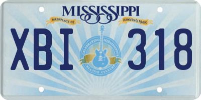 MS license plate XBI318
