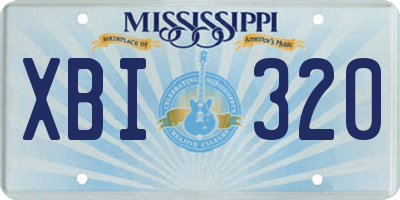 MS license plate XBI320
