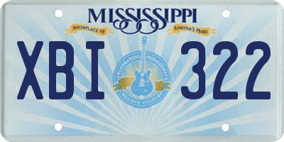 MS license plate XBI322