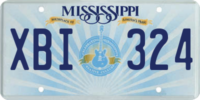MS license plate XBI324
