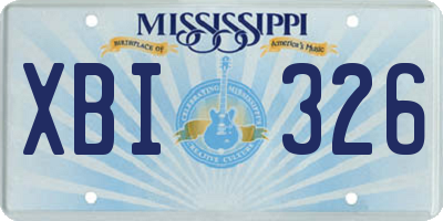 MS license plate XBI326