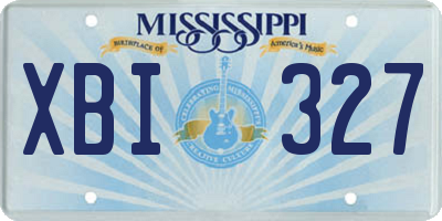 MS license plate XBI327