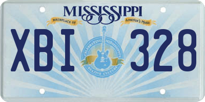 MS license plate XBI328