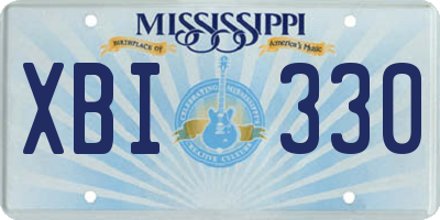 MS license plate XBI330