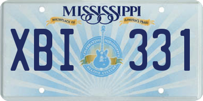 MS license plate XBI331