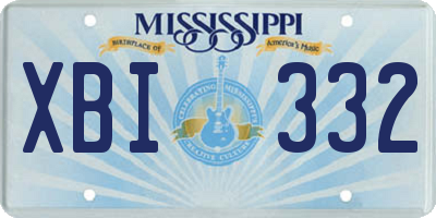 MS license plate XBI332