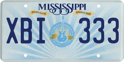 MS license plate XBI333