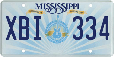 MS license plate XBI334