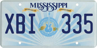 MS license plate XBI335