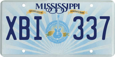 MS license plate XBI337