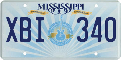 MS license plate XBI340