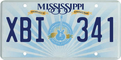 MS license plate XBI341