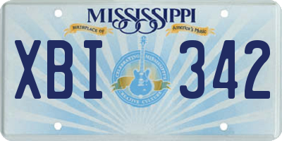 MS license plate XBI342