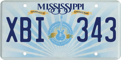 MS license plate XBI343