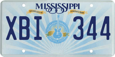 MS license plate XBI344