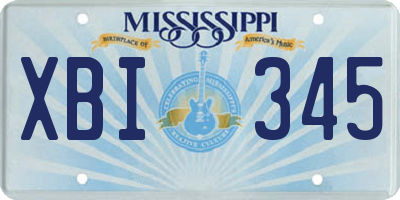 MS license plate XBI345