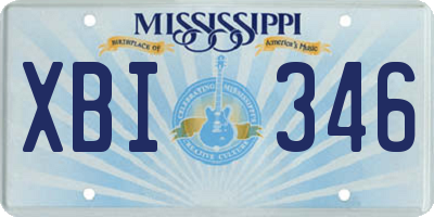 MS license plate XBI346