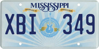 MS license plate XBI349
