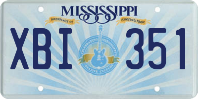 MS license plate XBI351