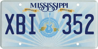 MS license plate XBI352