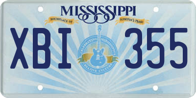 MS license plate XBI355