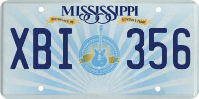 MS license plate XBI356