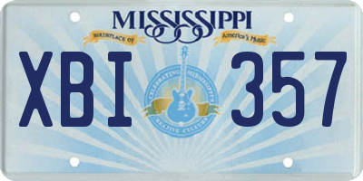 MS license plate XBI357