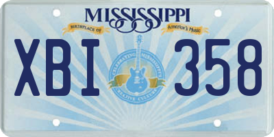 MS license plate XBI358