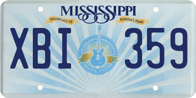 MS license plate XBI359