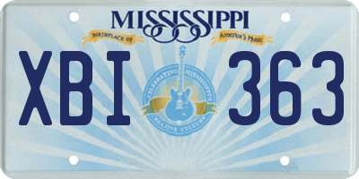 MS license plate XBI363