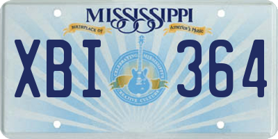 MS license plate XBI364