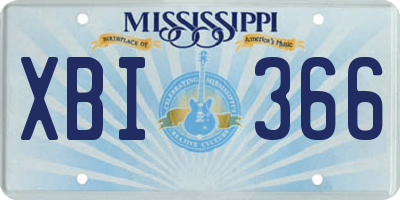 MS license plate XBI366