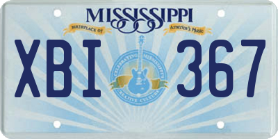 MS license plate XBI367