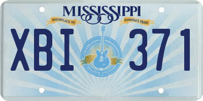 MS license plate XBI371