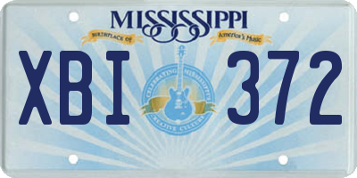 MS license plate XBI372