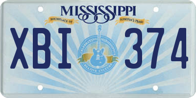 MS license plate XBI374