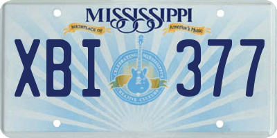 MS license plate XBI377