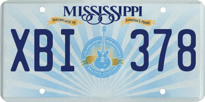 MS license plate XBI378